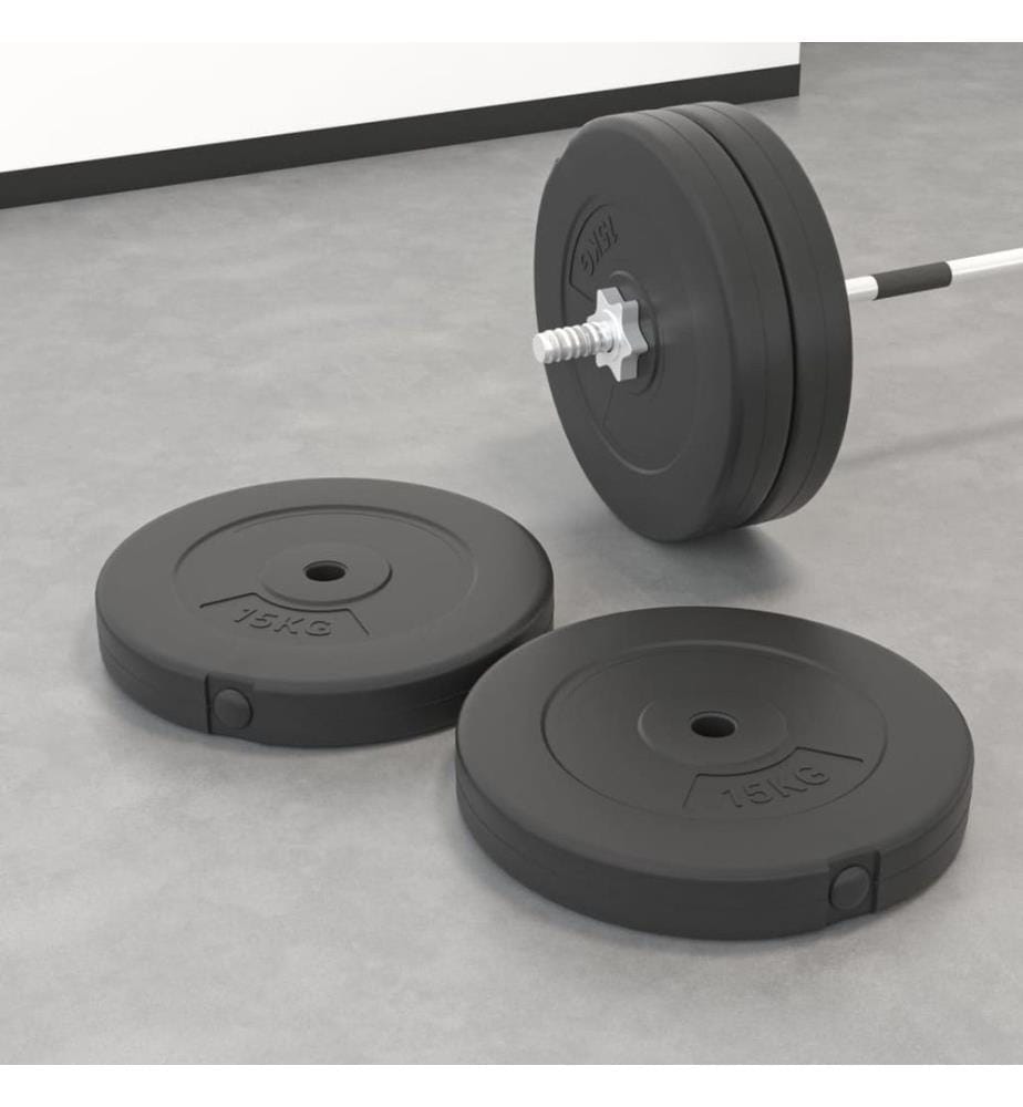 Plaques de poids 2 pcs 30 kg Béton
