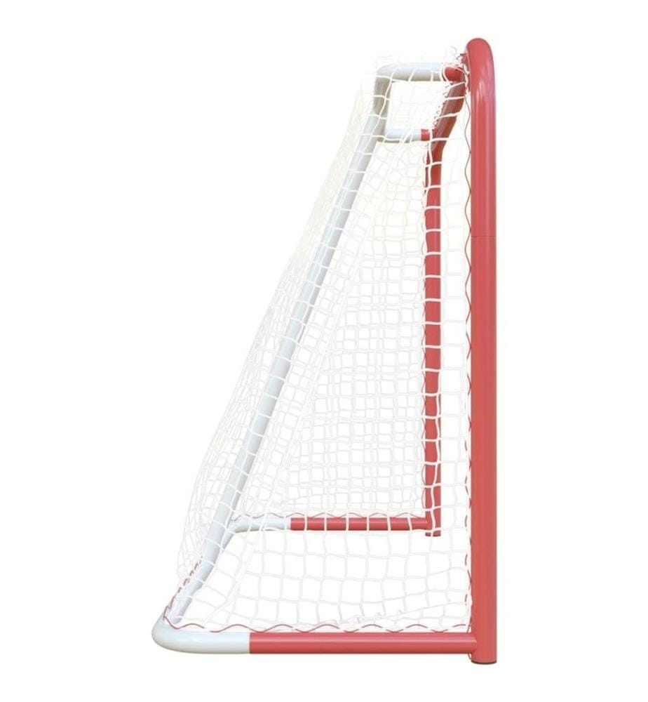 But de hockey avec filet rouge et blanc 153x60x118 cm