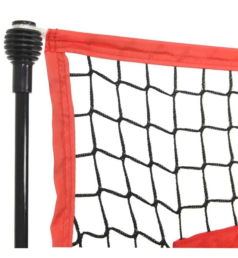 Baseball-Netz Tragbar Schwarz und Rot 183x105x183 cm Polyester
