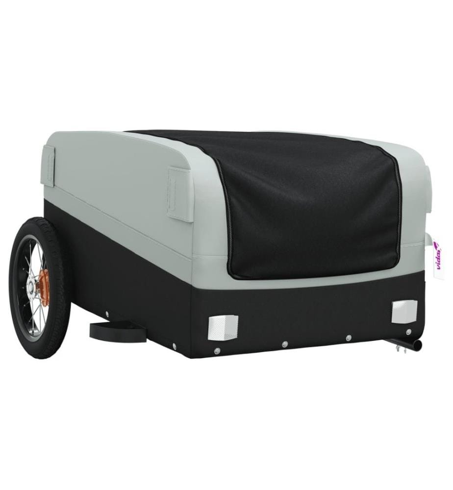 Fahrradanhänger Schwarz und Grau 30 kg Eisen