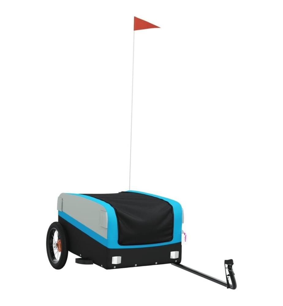 Fahrradanhänger Schwarz und Blau 30 kg Eisen