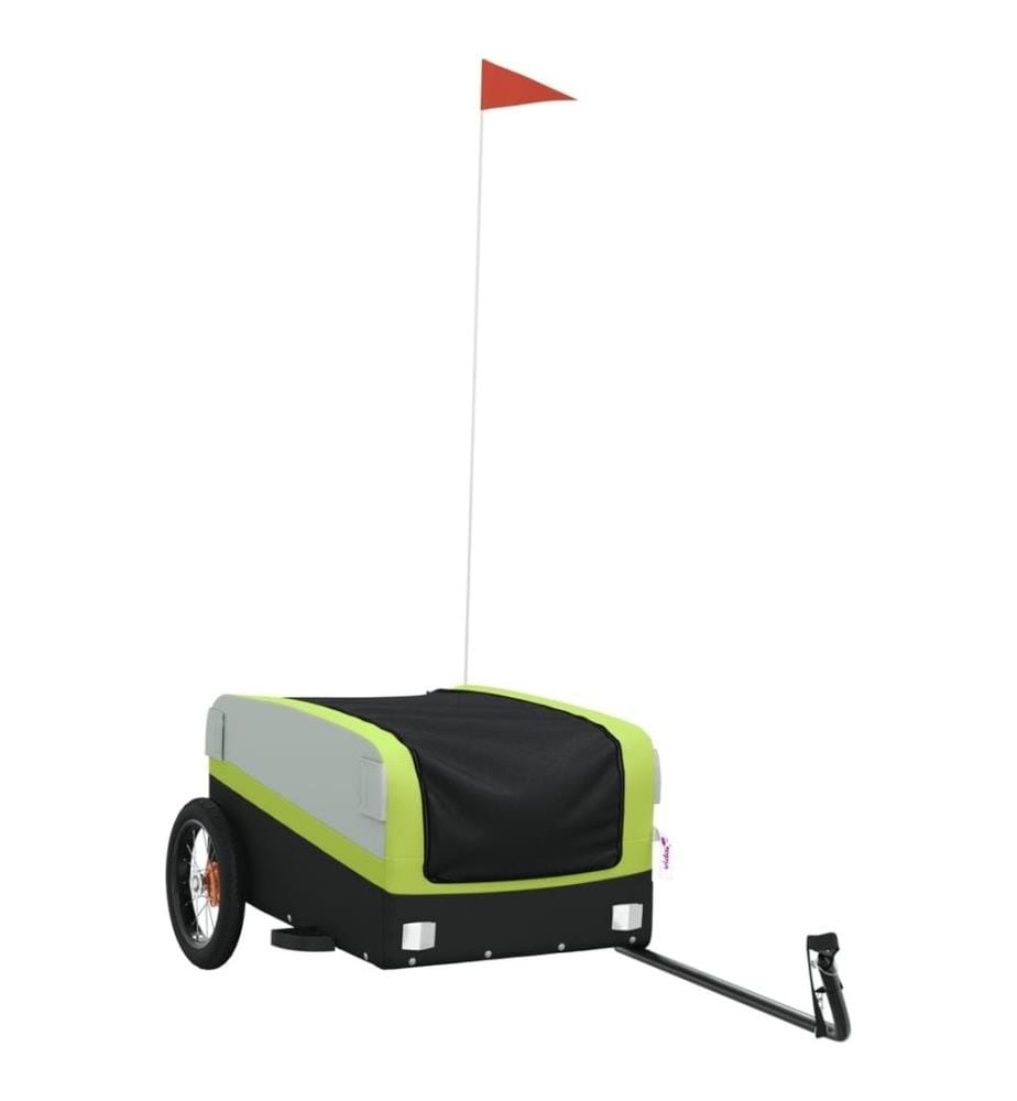Remorque de vélo noir et vert 30 kg fer