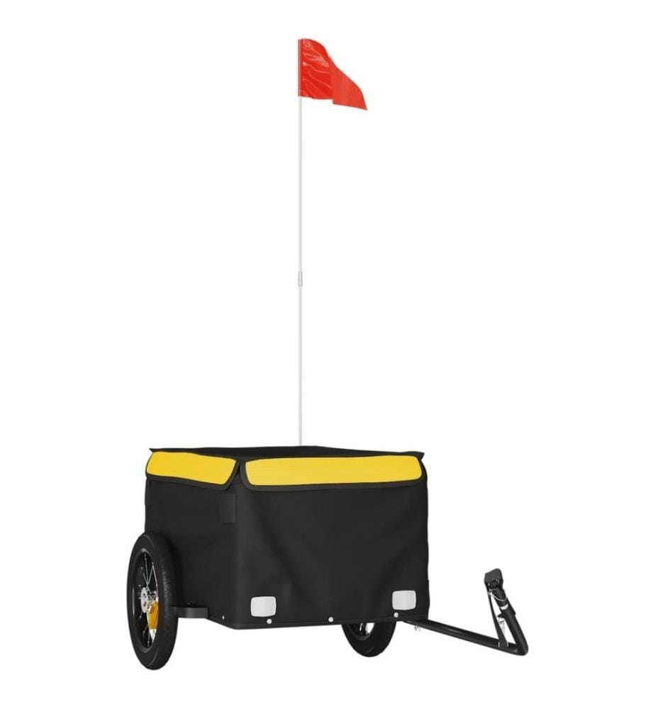 Remorque de vélo noir et jaune 30 kg fer