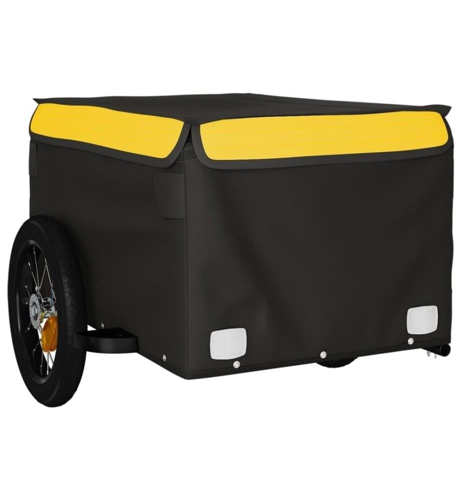 Remorque de vélo noir et jaune 30 kg fer