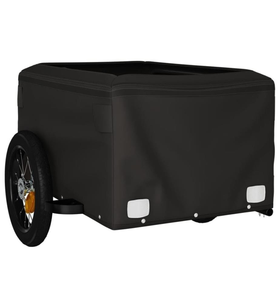 Remorque de vélo noir et jaune 30 kg fer