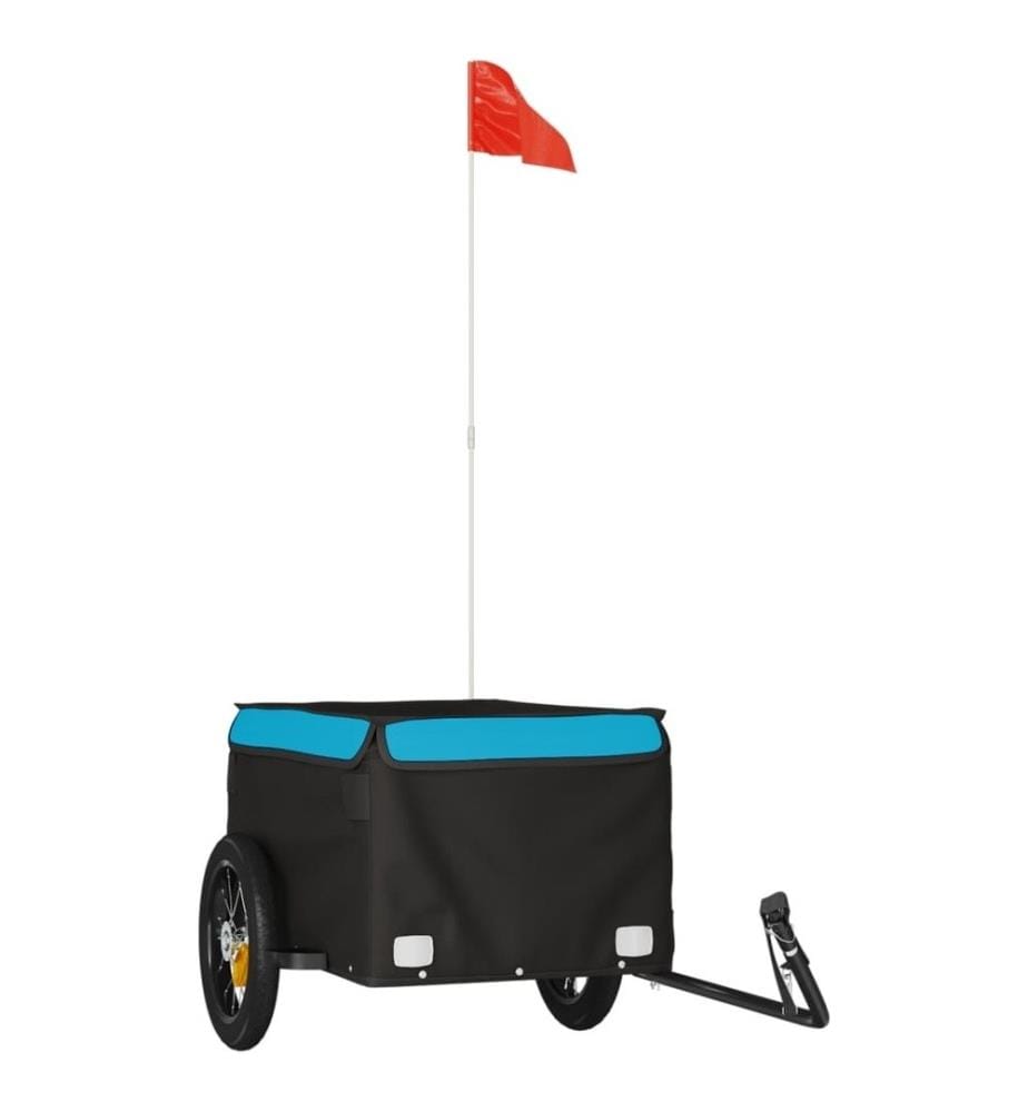 Fahrradanhänger Schwarz und Blau 30 kg Eisen