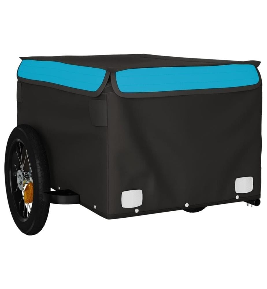 Fahrradanhänger Schwarz und Blau 30 kg Eisen