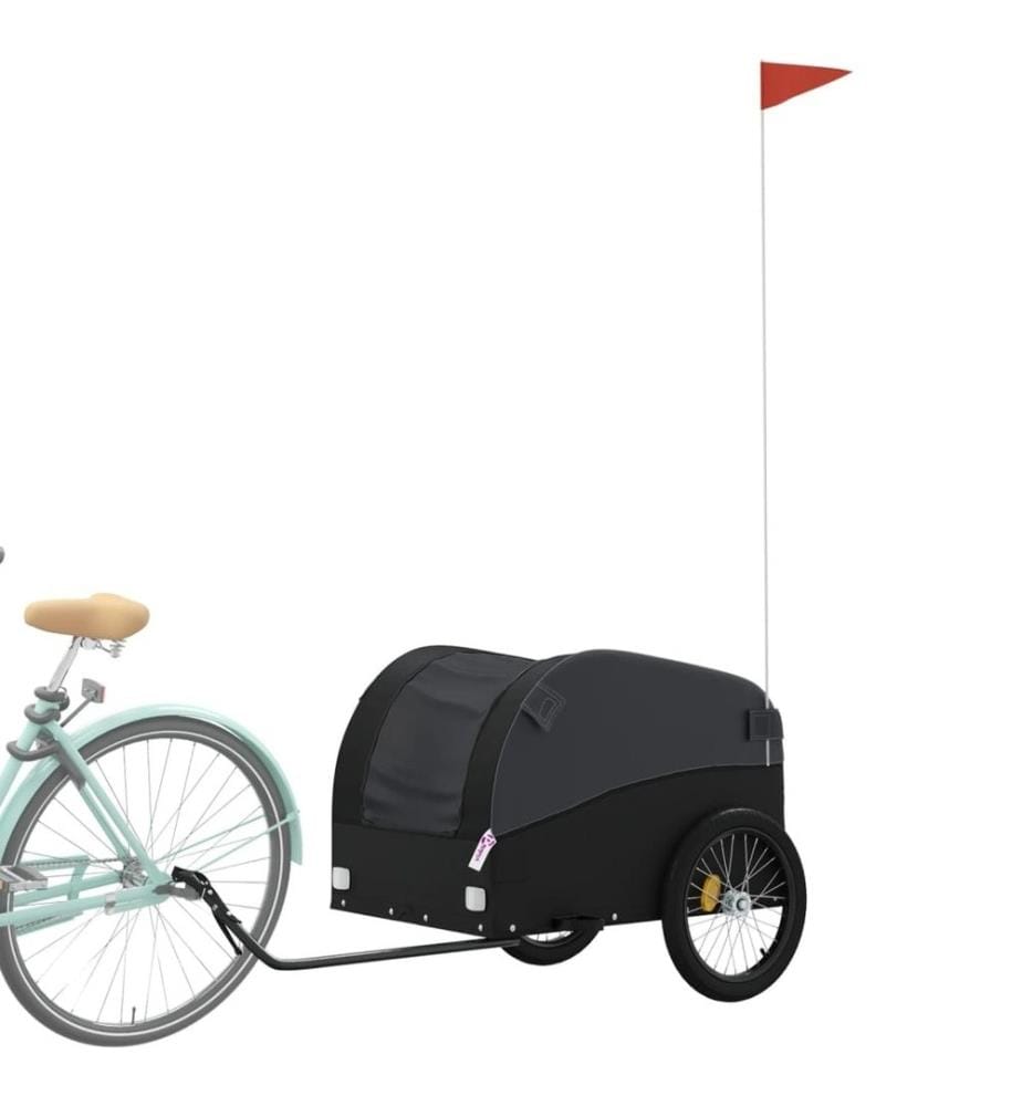Fahrradanhänger Schwarz 45 kg Eisen