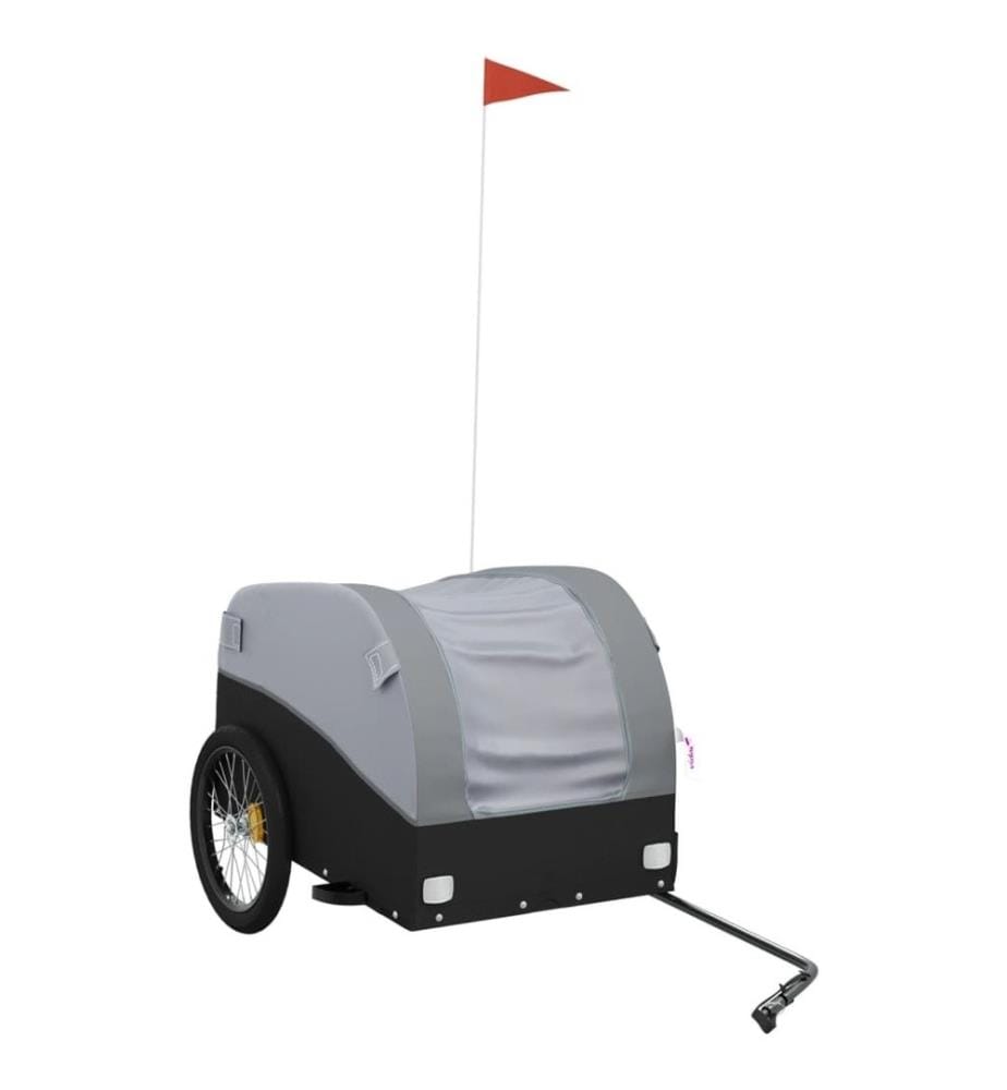 Fahrradanhänger Schwarz und Grau 45 kg Eisen