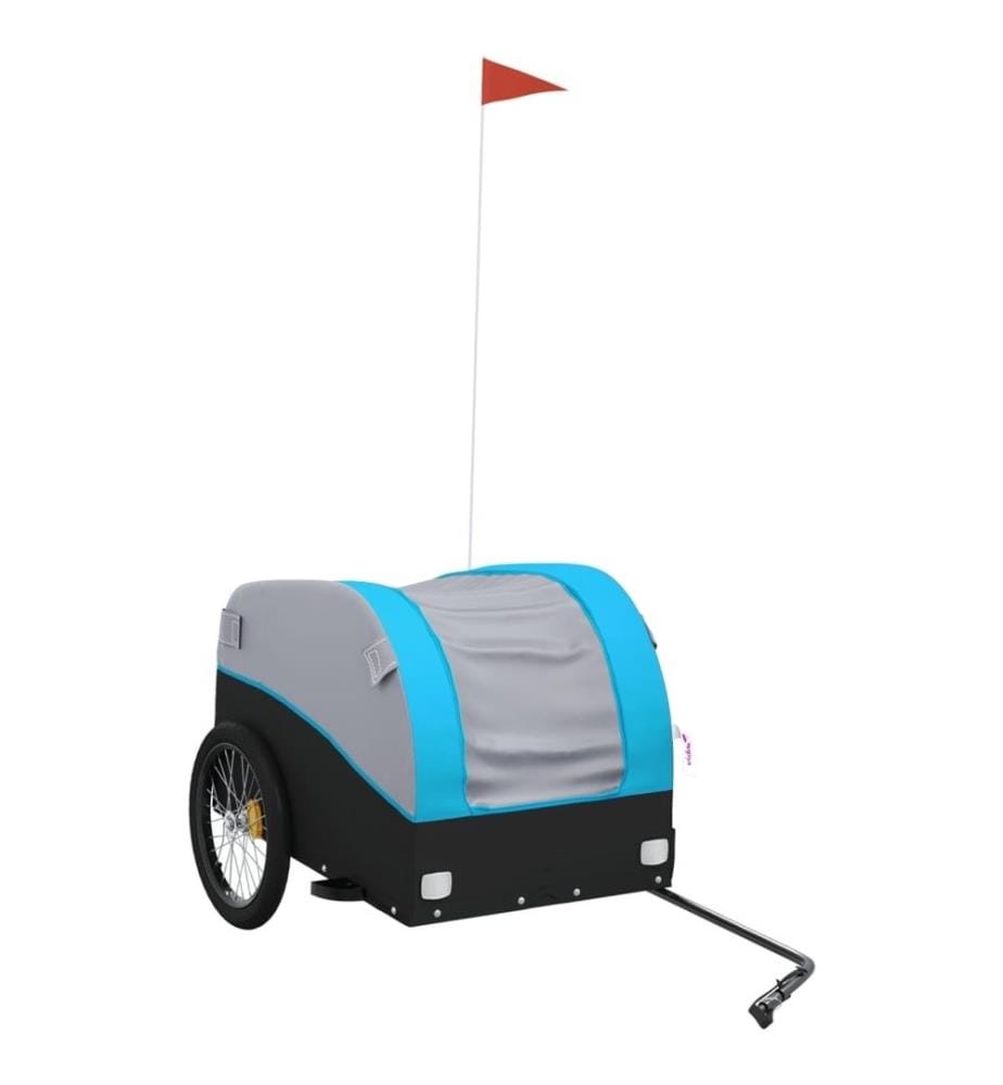 Fahrradanhänger Schwarz und Blau 45 kg Eisen