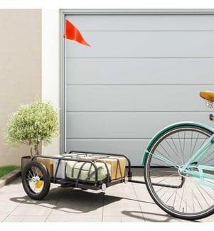 Fahrradanhänger Schwarz 122x53x31 cm Eisen