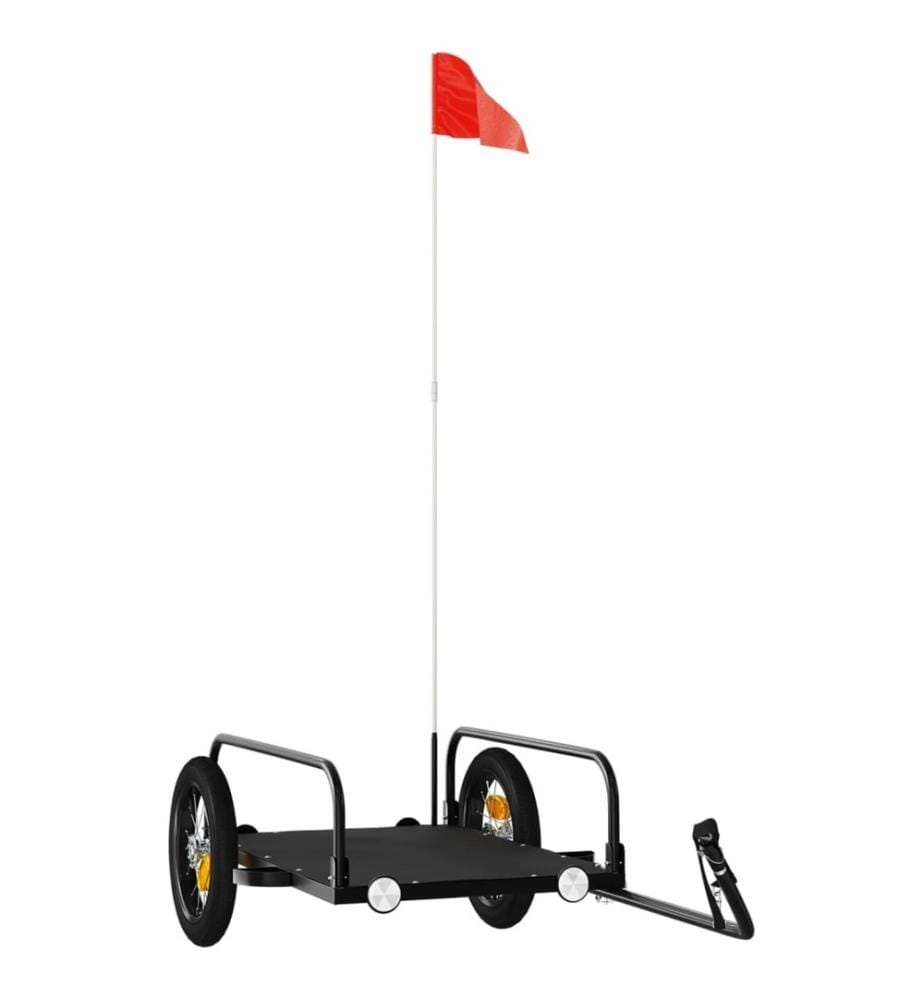 Fahrradanhänger Schwarz 122x53x31 cm Eisen