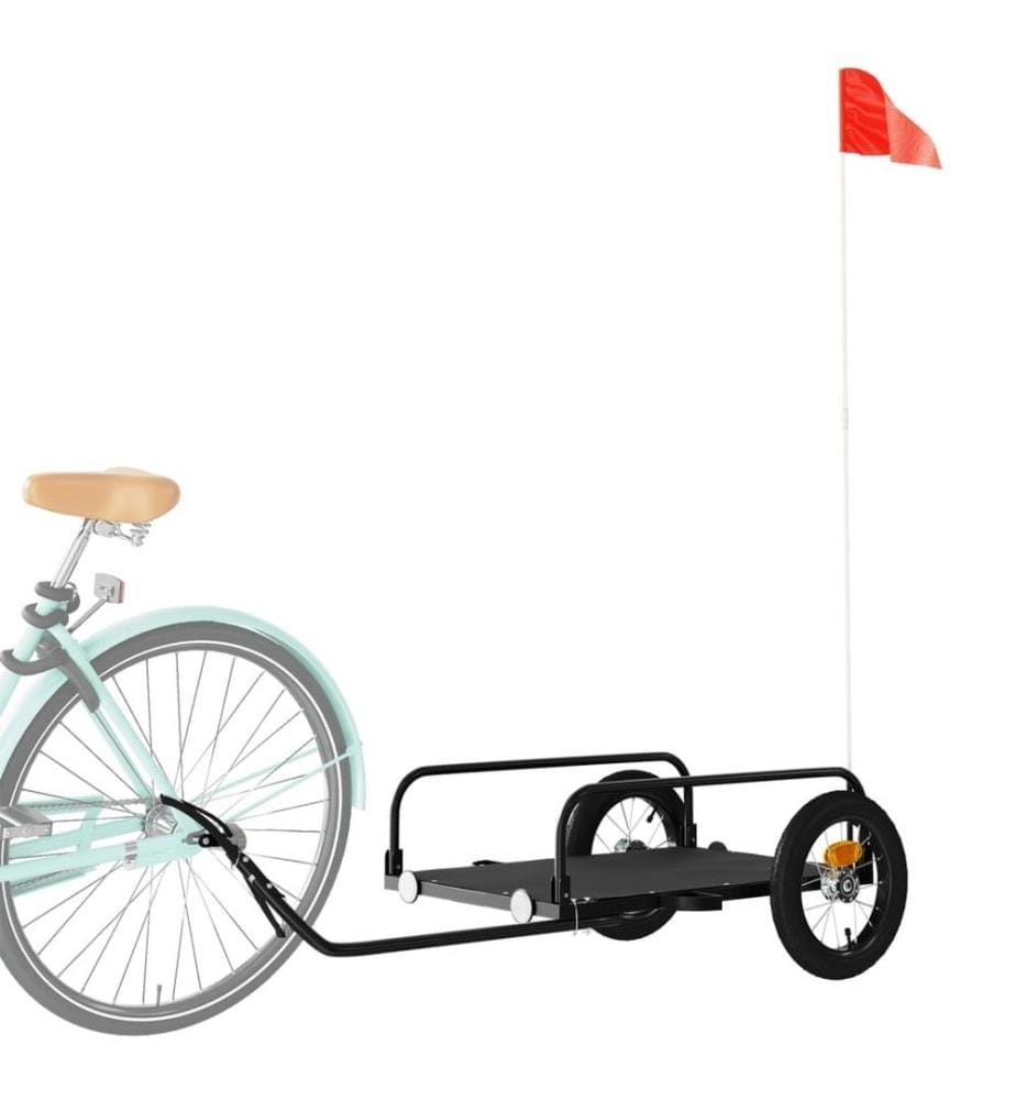 Fahrradanhänger Schwarz 122x53x31 cm Eisen