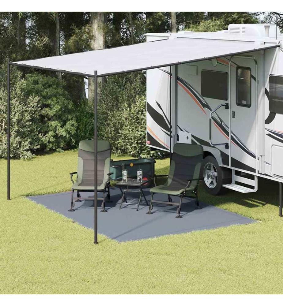 Zeltteppich Blau und Grau 350 x 250 cm Polyethylen