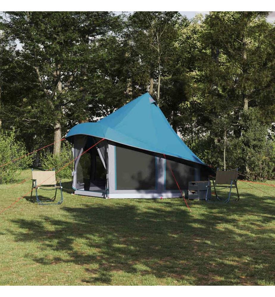 Tipi Zelt mit Dach mit Speicher Blau 404 x 370 x 270 cm Taft