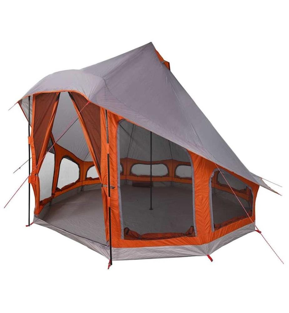 Tipi Zelt mit Dach Grau und Orange 404 x 370 x 270 cm Taft