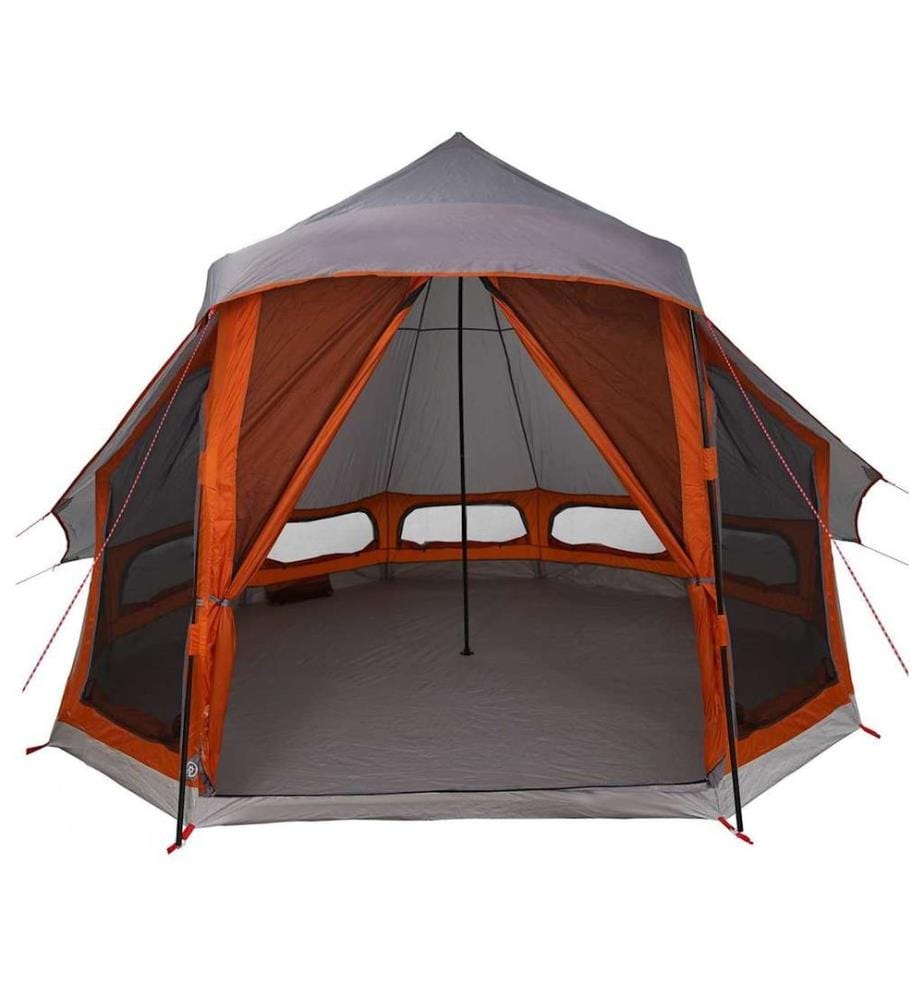 Tipi Zelt mit Dach Grau und Orange 404 x 370 x 270 cm Taft