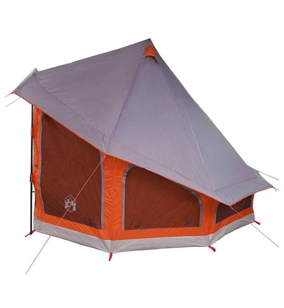 Tipi Zelt mit Dach Grau und Orange 404 x 370 x 270 cm Taft