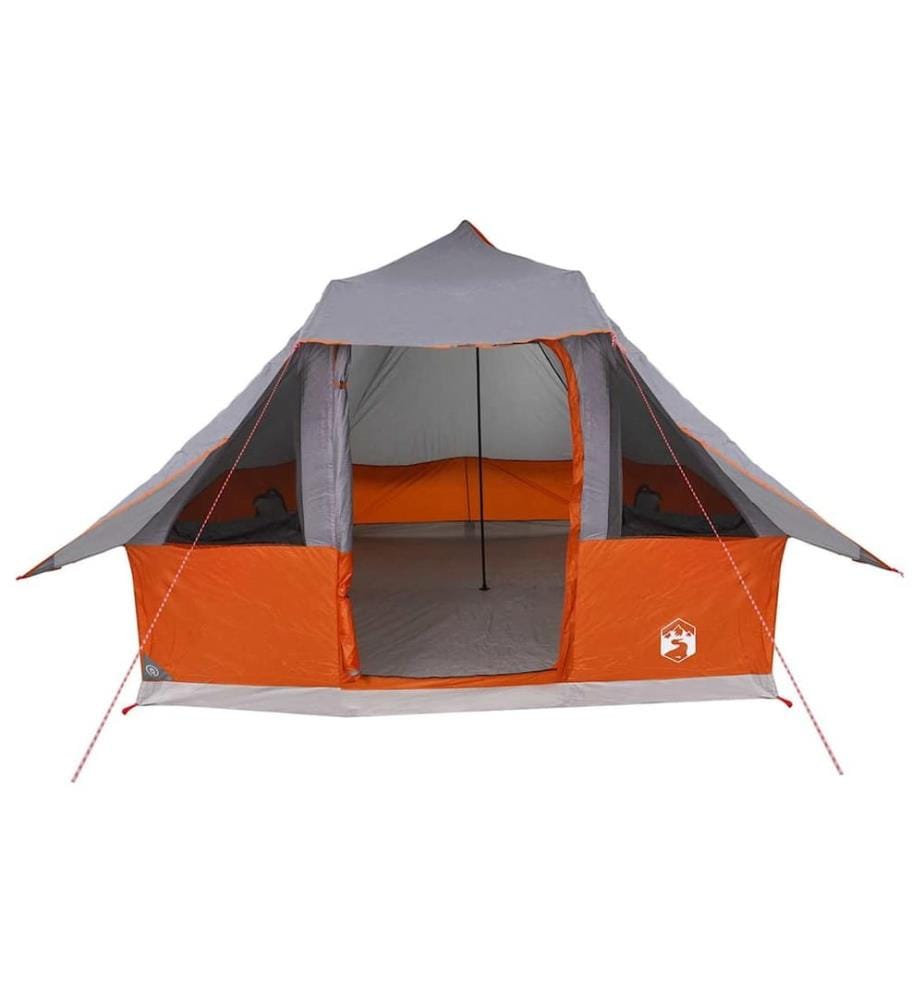Tipi Zelt mit Dach Grau und Orange 358 x 296 x 258 cm Taft