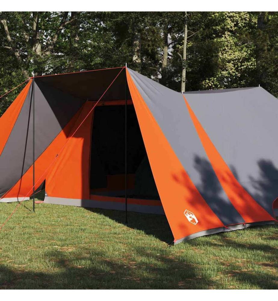 Tipi Zelt mit Dach Grau und Orange 660 x 456 x 200 cm Taft