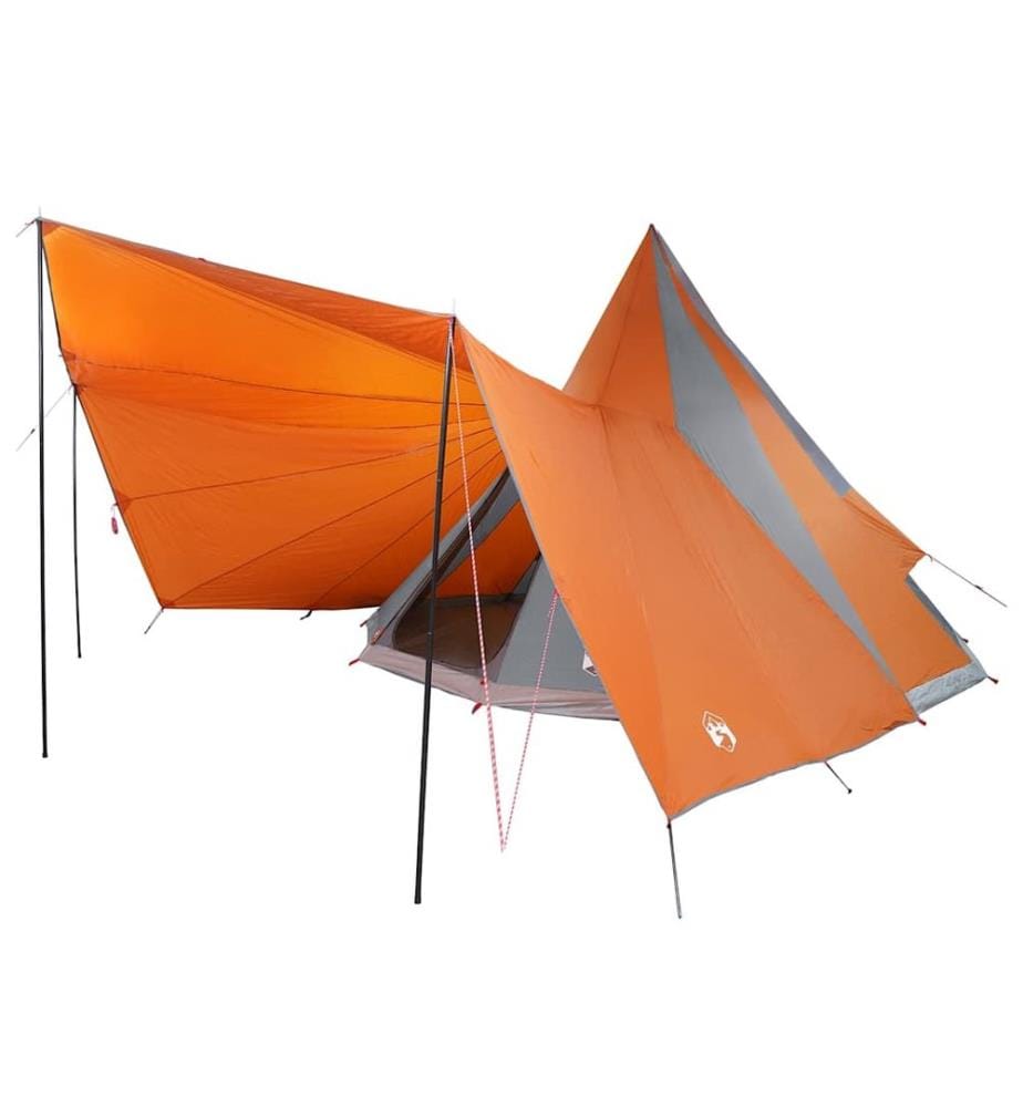 Tipi Zelt mit Dach Grau und Orange 510 x 690 x 330 cm Taft