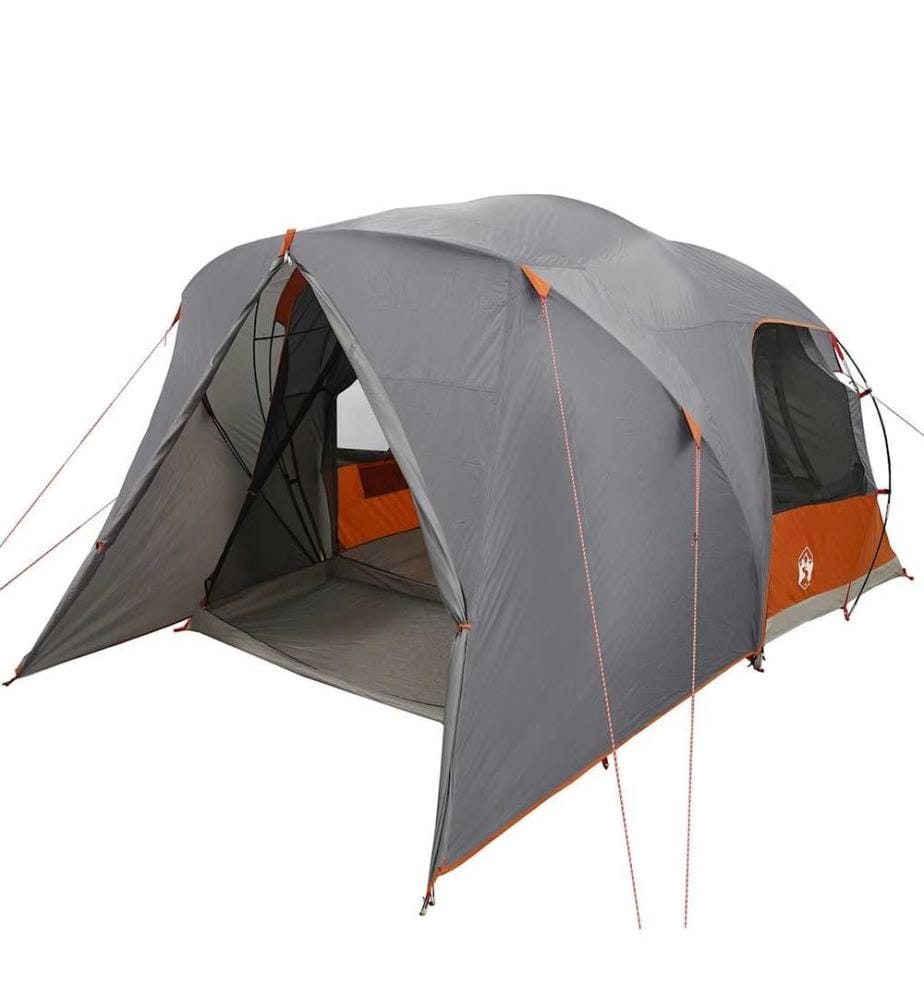 Dome Zelt für 6 Personen Grau und Orange 500 x 314 x 206 cm