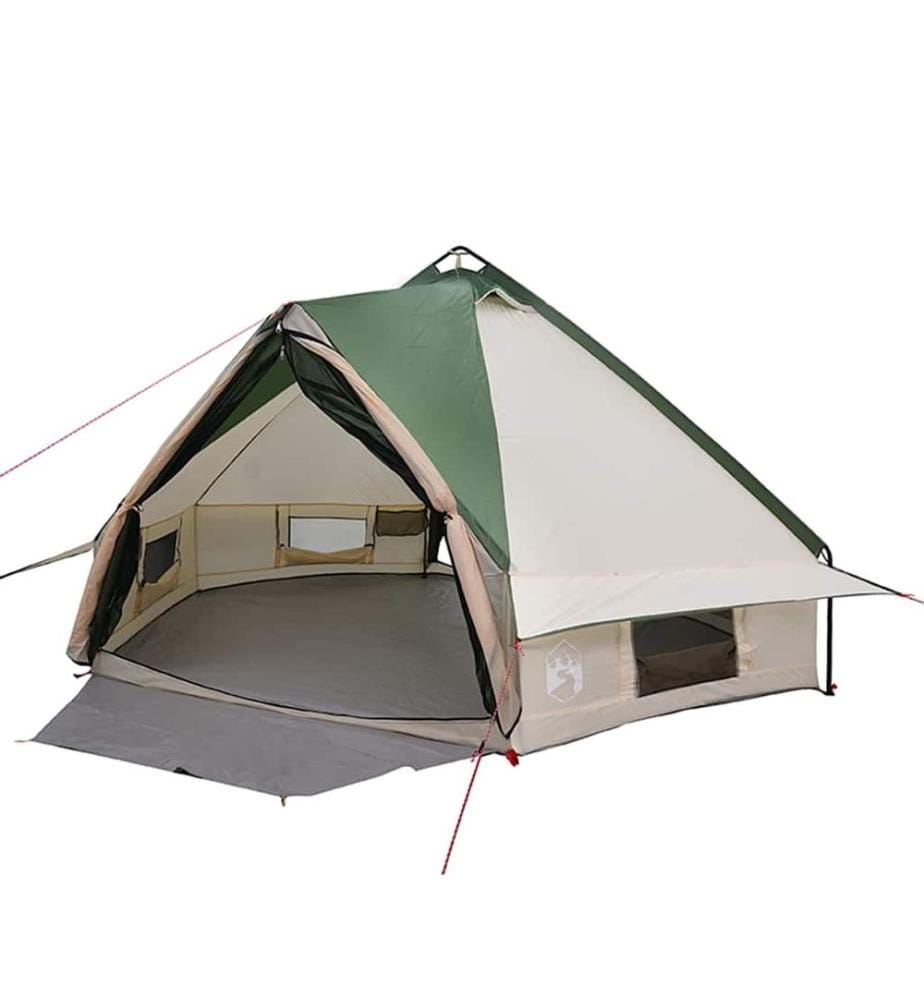 Teepee Zelt für 6 Personen Grün und Weiss 431 x 366 x 185 cm