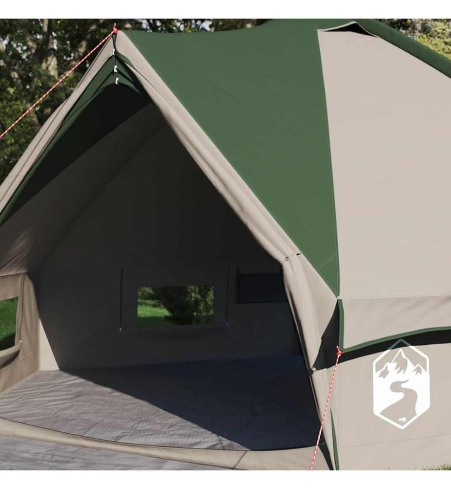 Teepee Zelt für 6 Personen Grün und Weiss 431 x 366 x 185 cm