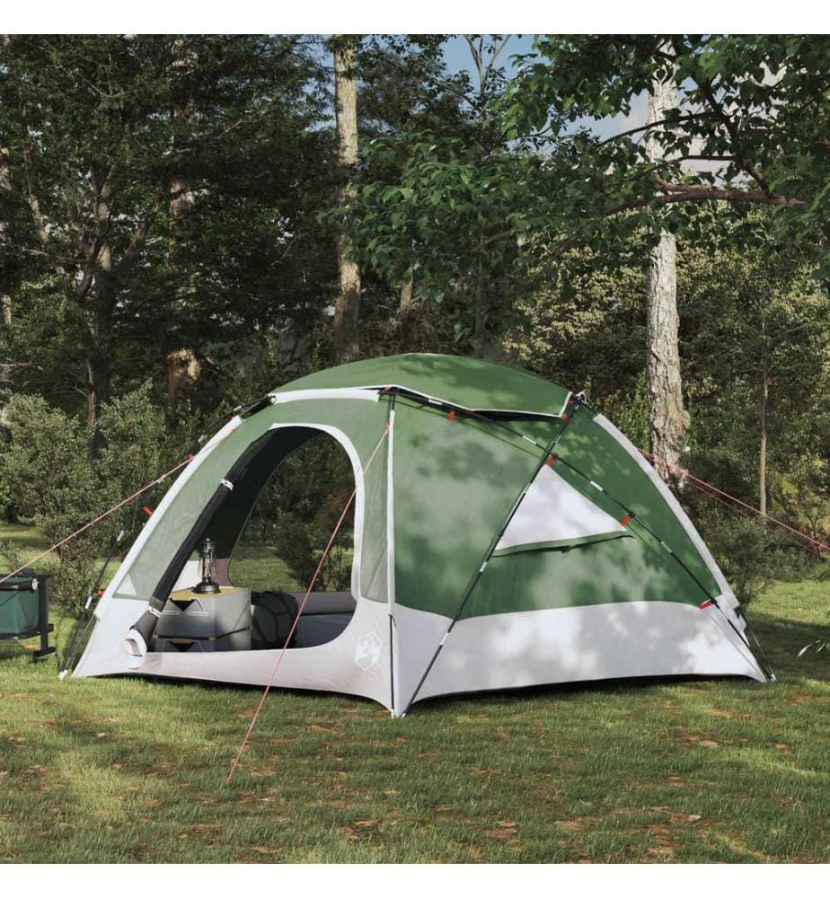 Tente en dôme avec housse imperméable amovible Vert 4 personnes