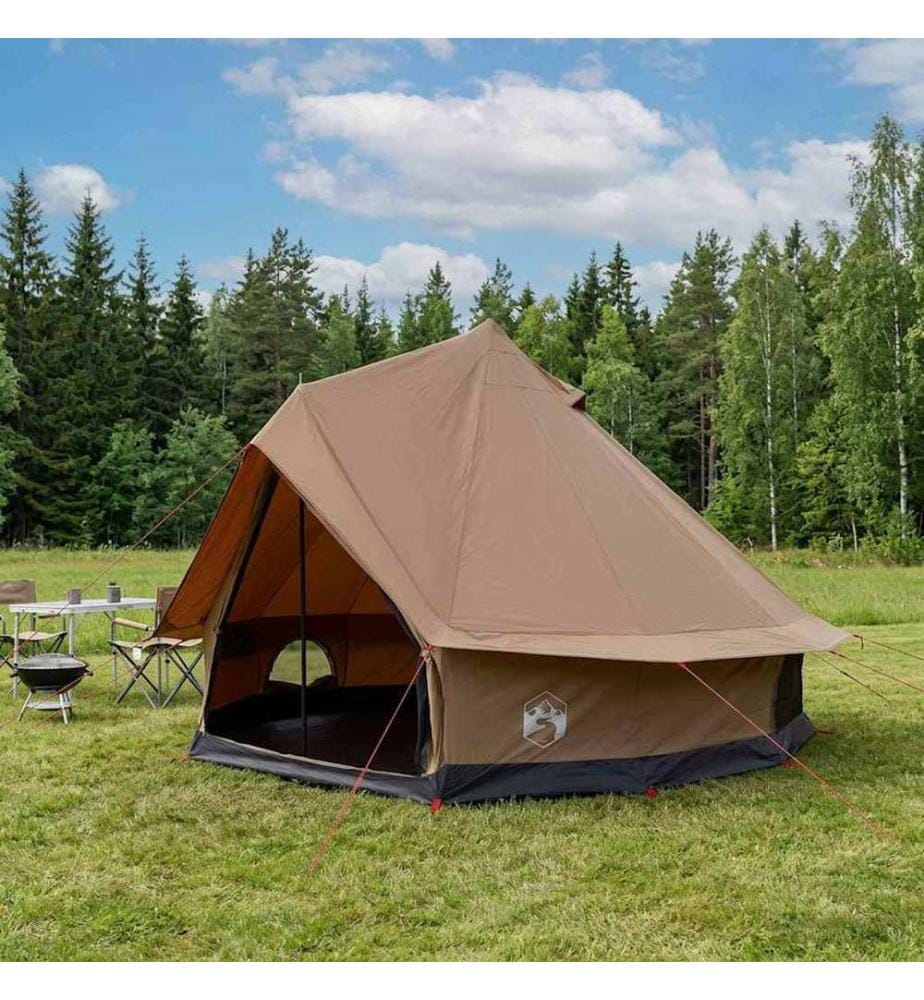 Tente familiale Marron 6 personnes Polycoton