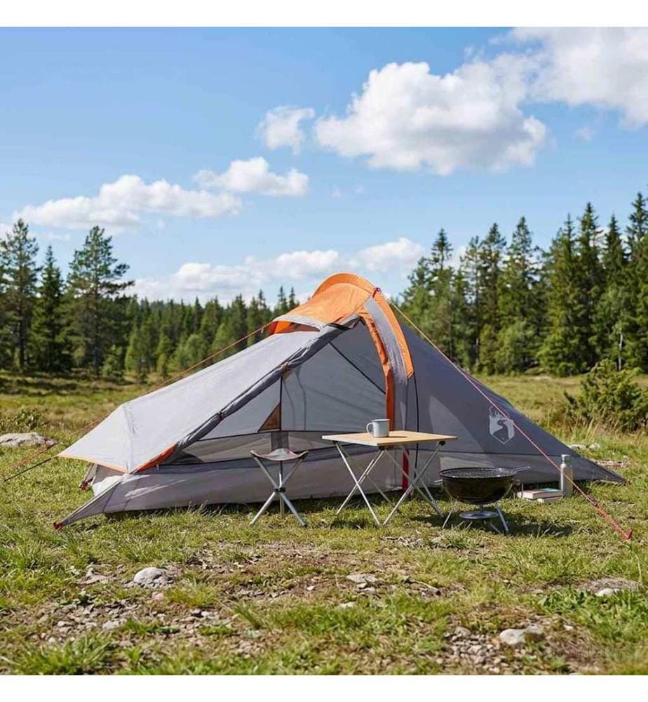 Trekkingzelt Grau und Orange 2-Personen