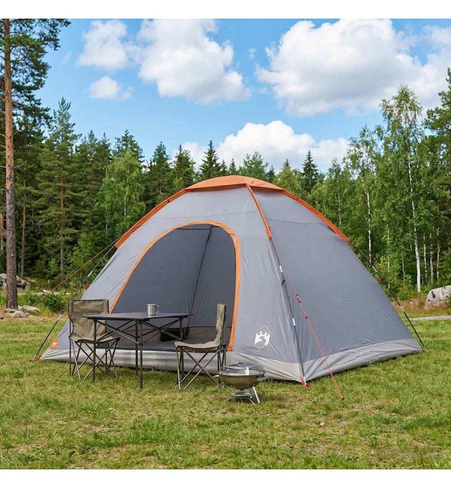 Tente de camping avec toit Gris et orange 335 x 275 x 180 cm