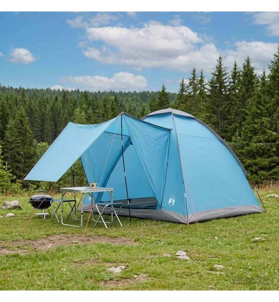 Campingzelt mit Dach Blau 2-Personen Polyester und Stahl