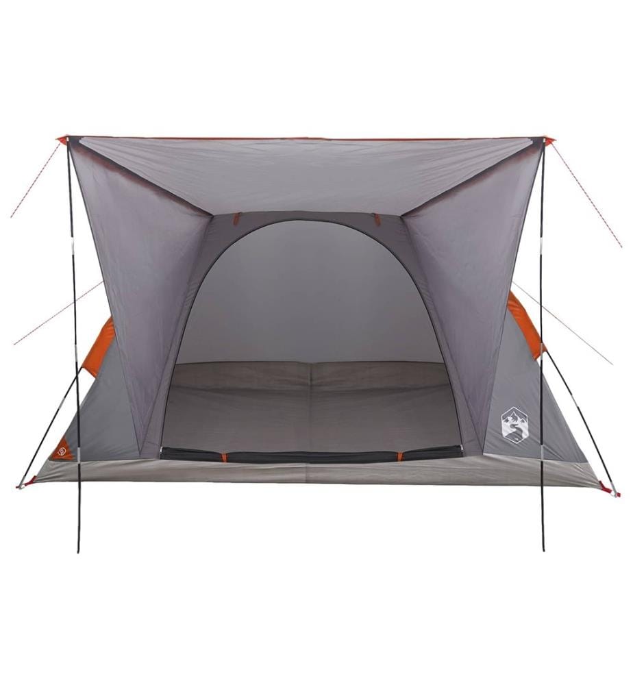 Tente de camping Gris et orange 4 personnes Polyester et Acier