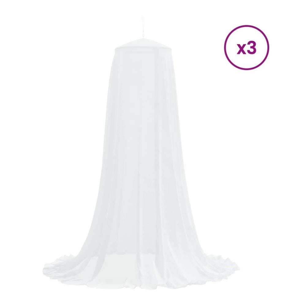 Moskito-Netz für das Bett 3 pcs 156 Mesh Weiss ?56 x 220 cm