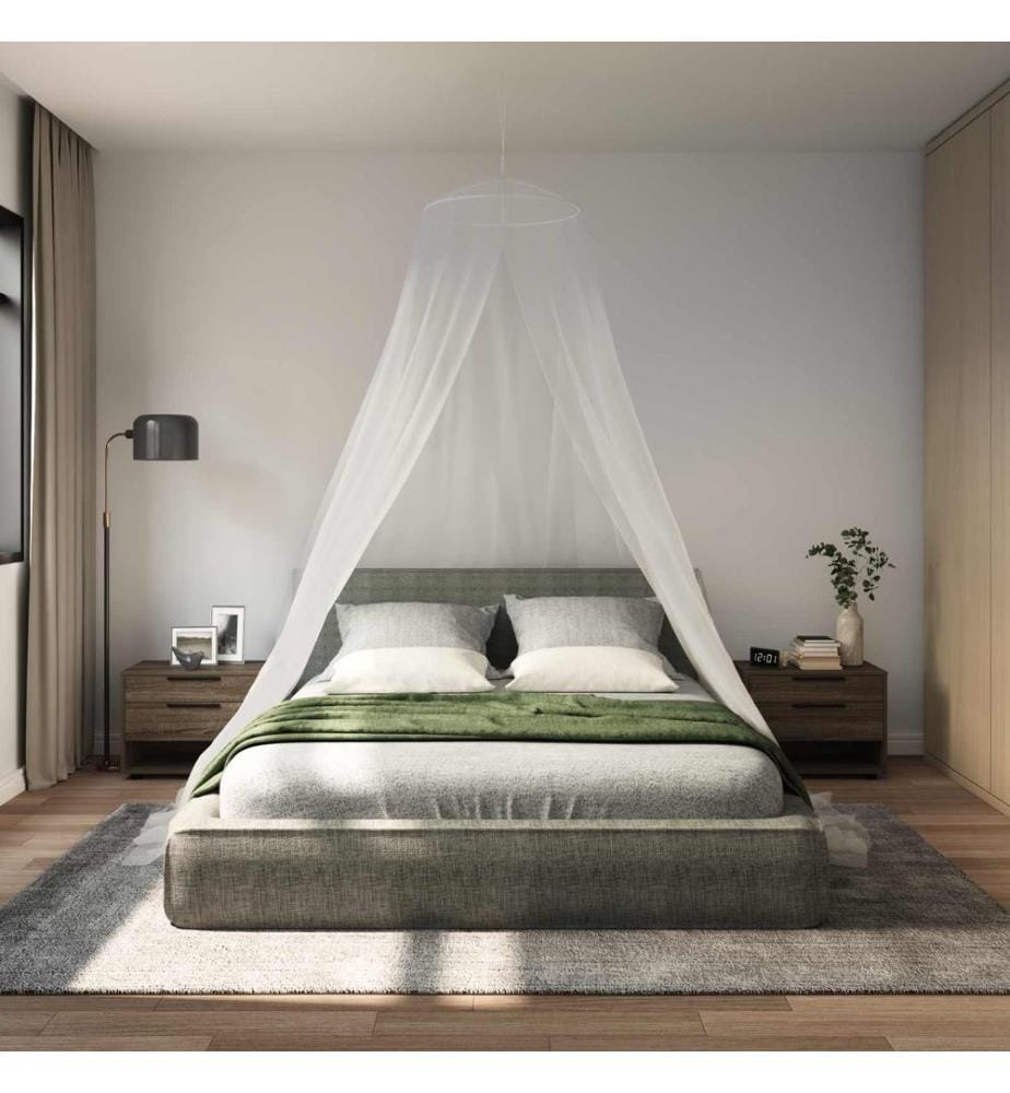 Ciel de lit anti-moustiques 3 pcs 156 mesh Blanc ?56 x 220 cm