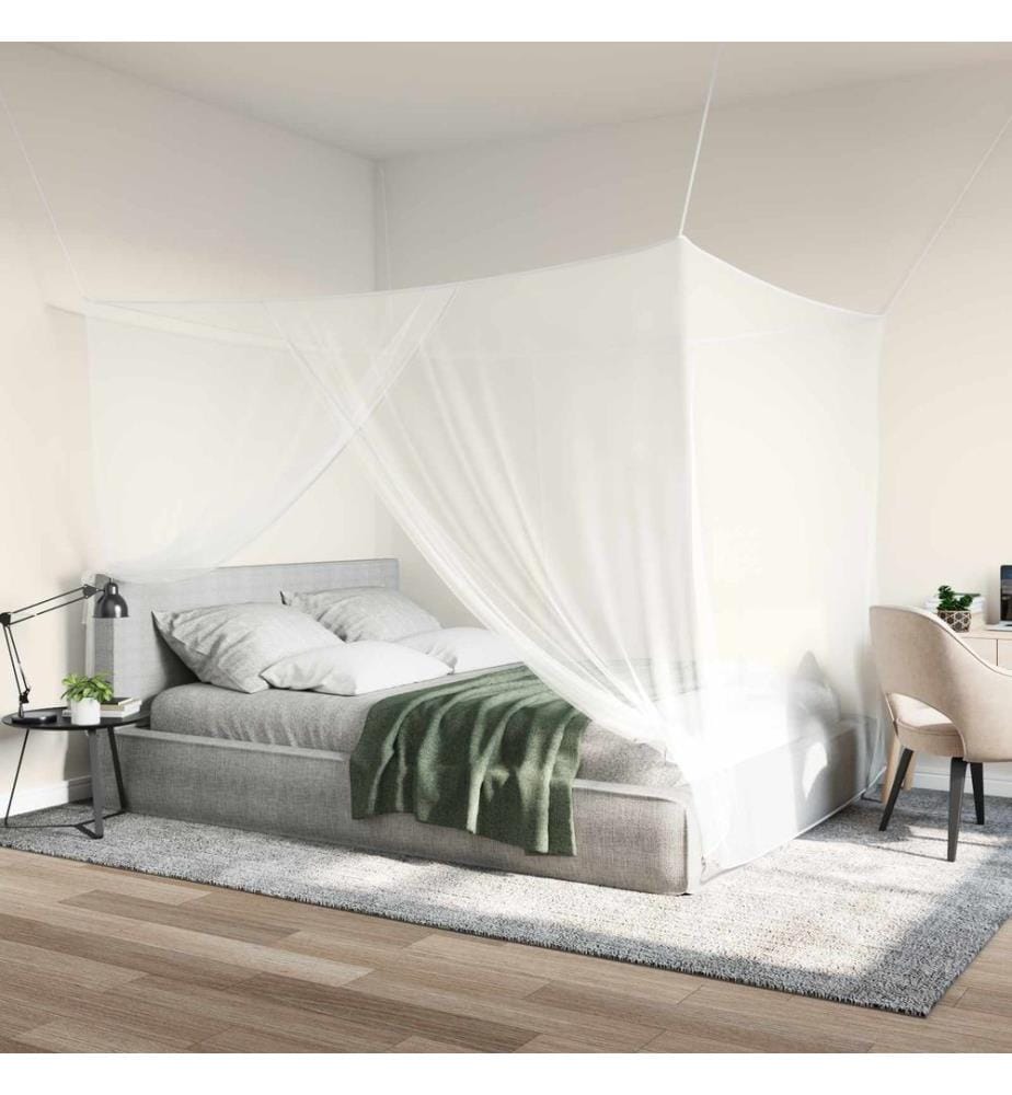 Filet anti-moustiques pour lit 156 mailles 3 pcs Blanc