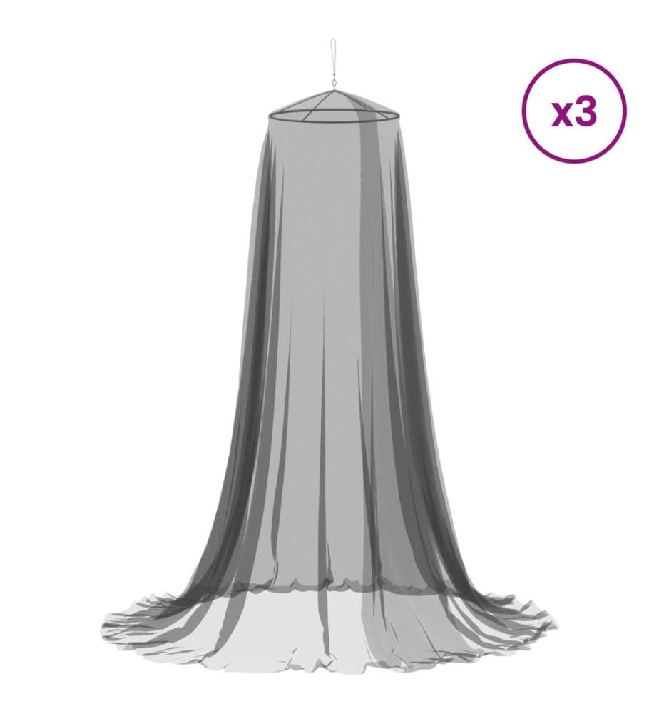 Moskito-Netz für das Bett 3 pcs 156 Mesh Schwarz ?56 x 220 cm
