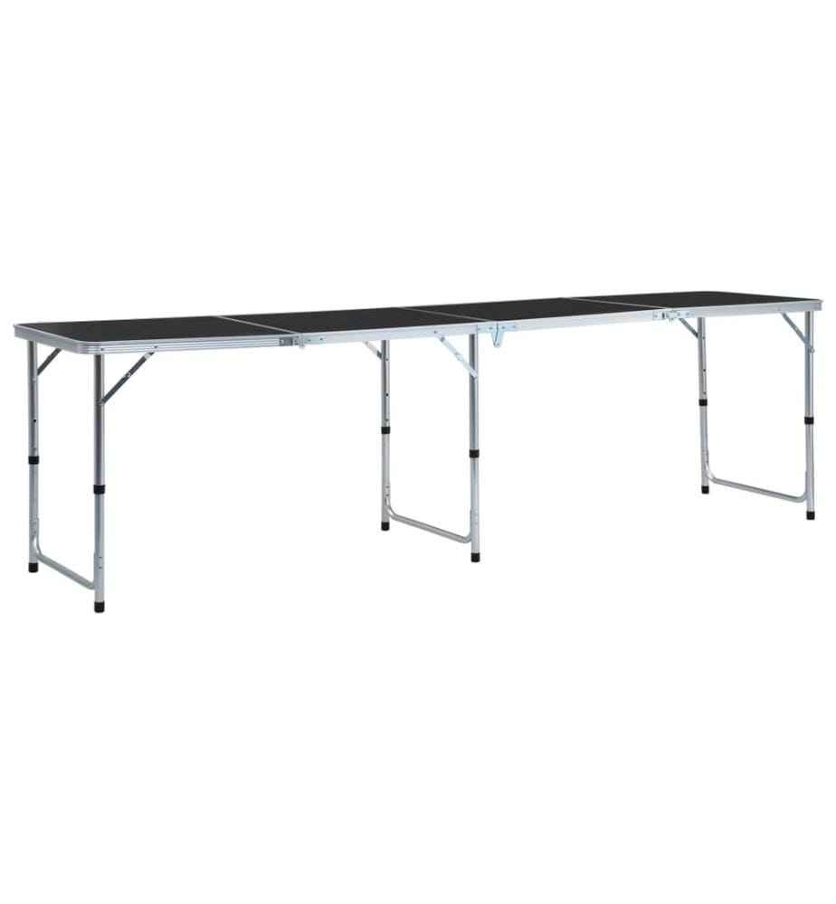 Klappbarer Campingtisch Grau Aluminium 240 x 60 cm