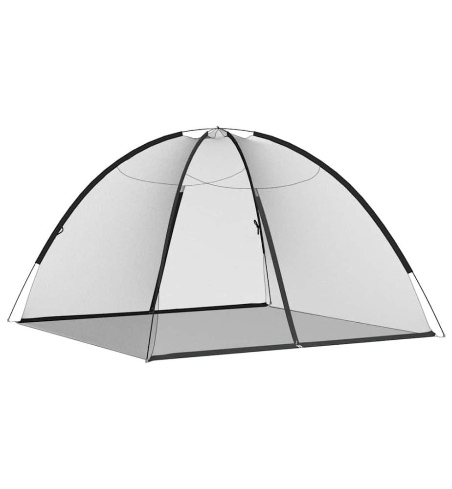 Moustiquaire mongole avec portes 220 maille noir 200x200x135 cm