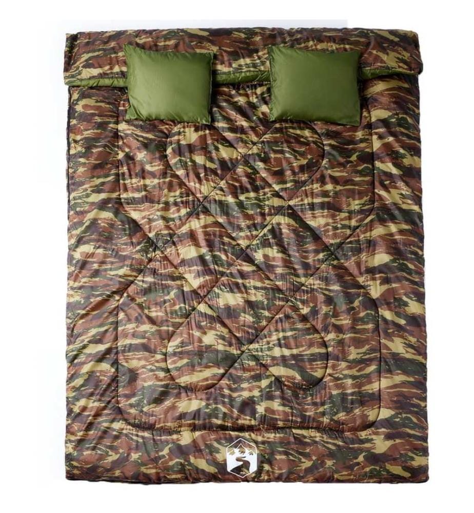 Sac de couchage double et oreillers adultes camping 3-4 saisons