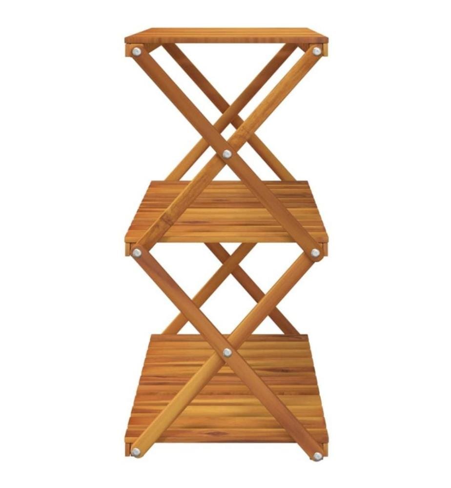 Klappregal 3 Böden Braun 70x31x63 cm Massivholz Akazie