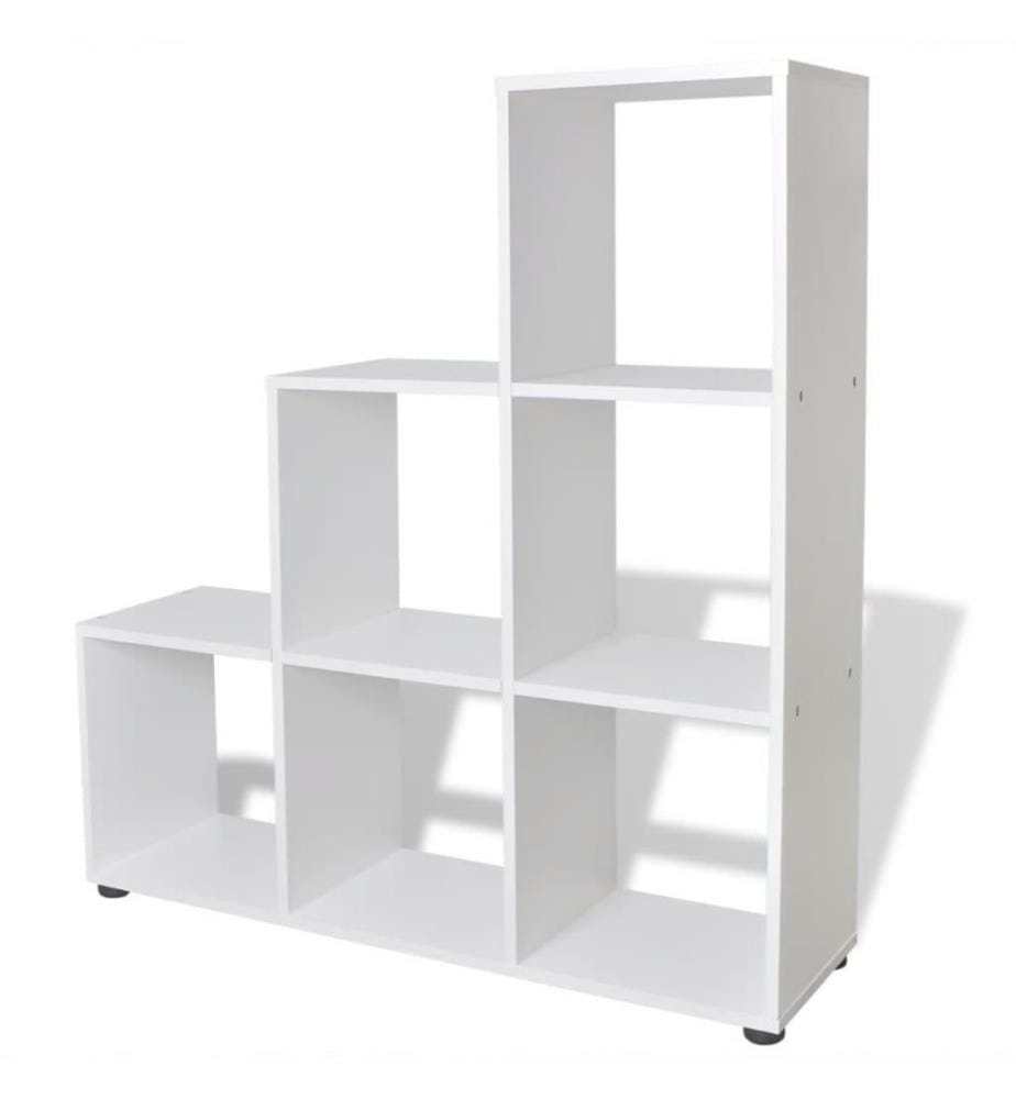 Treppenregal Bücherregal 107 cm Weiss