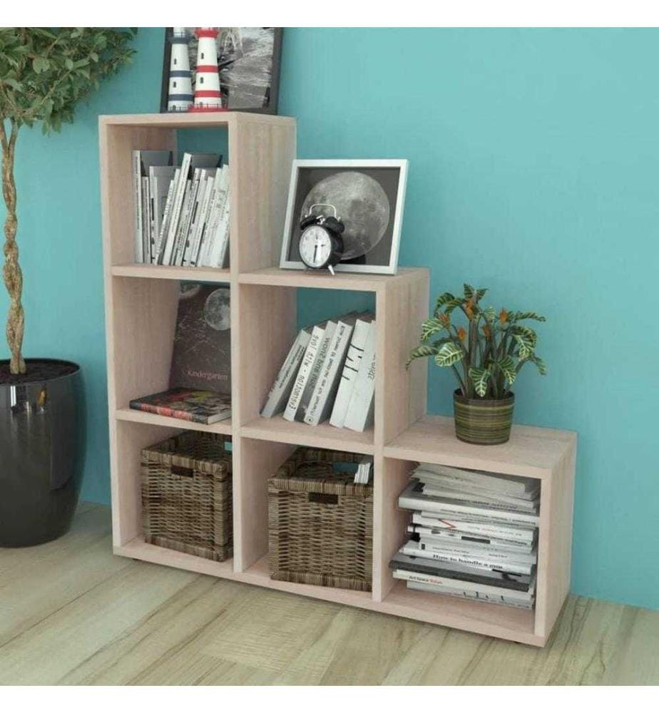Treppenregal Bücherregal 107 cm Eichefarben