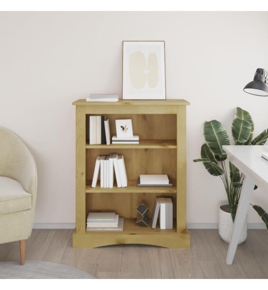 Bücherschrank 3 Fächer Mexiko-Stil Kiefernholz 81x29x100 cm