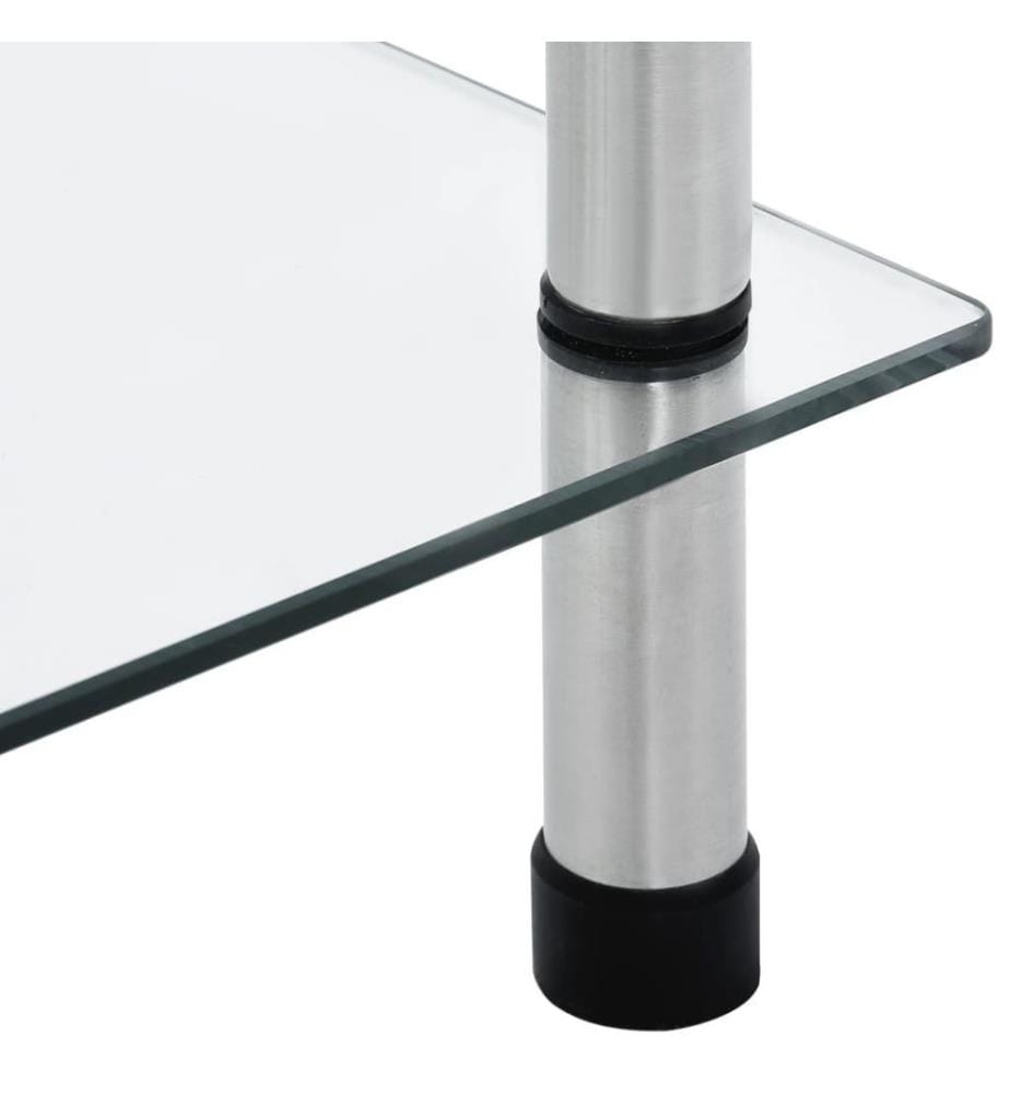 Regal mit 6 Ablagen Transparent 40x40x160 cm Hartglas