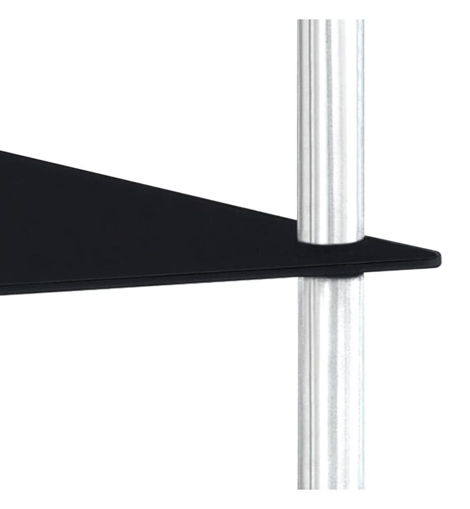 Regal mit 2 Ablagen Schwarz 40x40x47 cm Hartglas