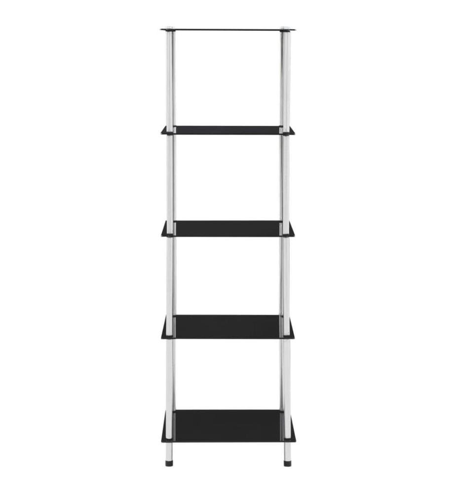 Étagère 5 niveaux Noir 40x40x130 cm Verre trempé