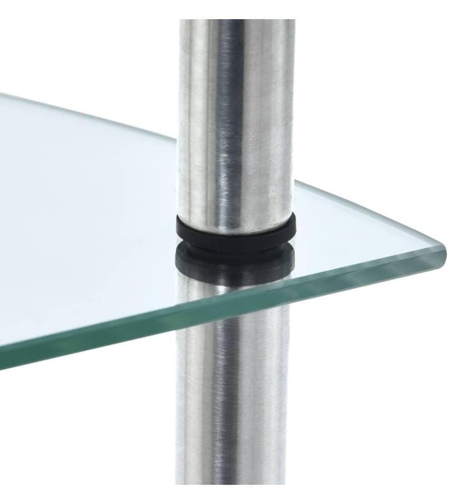 Regal mit 3 Ablagen Transparent 30x30x67 cm Hartglas