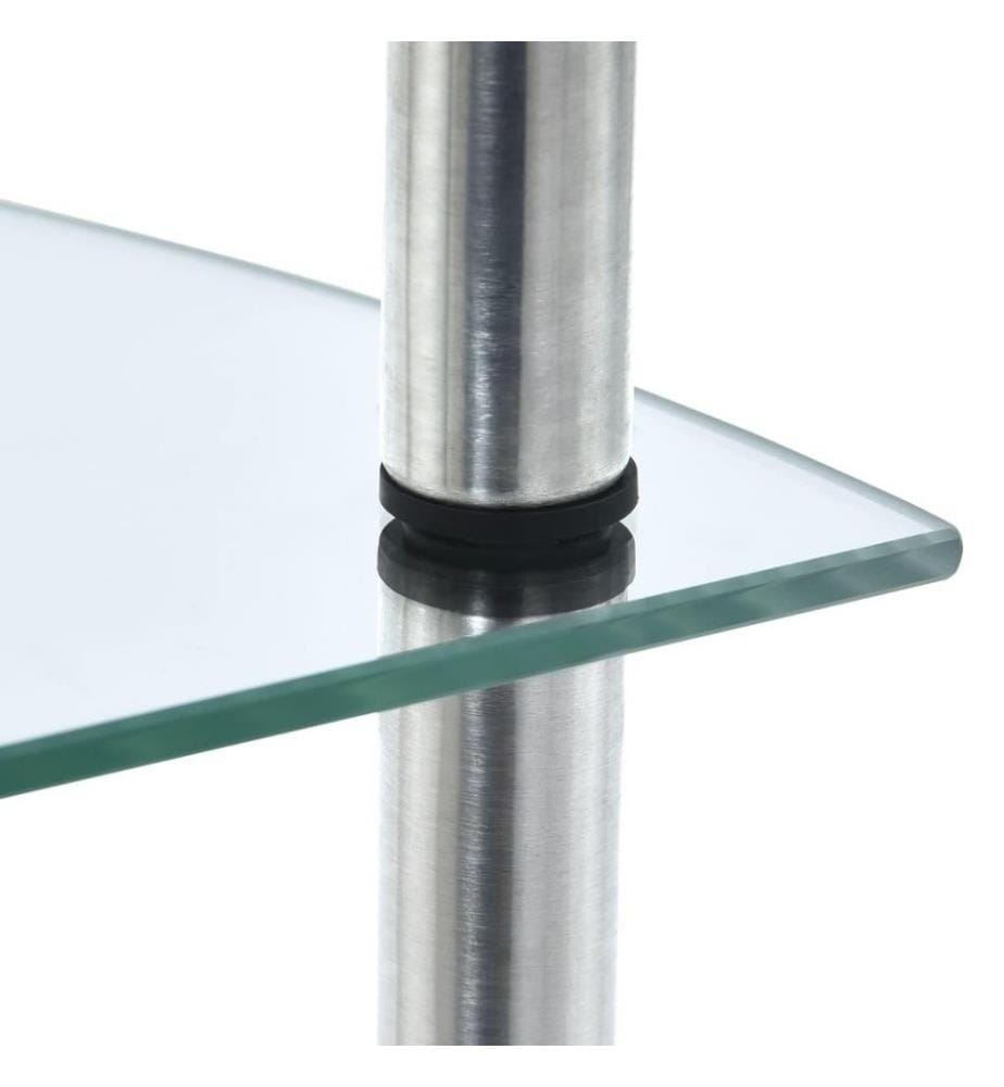 Regal mit 4 Ablagen Transparent 30x30x100 cm Hartglas